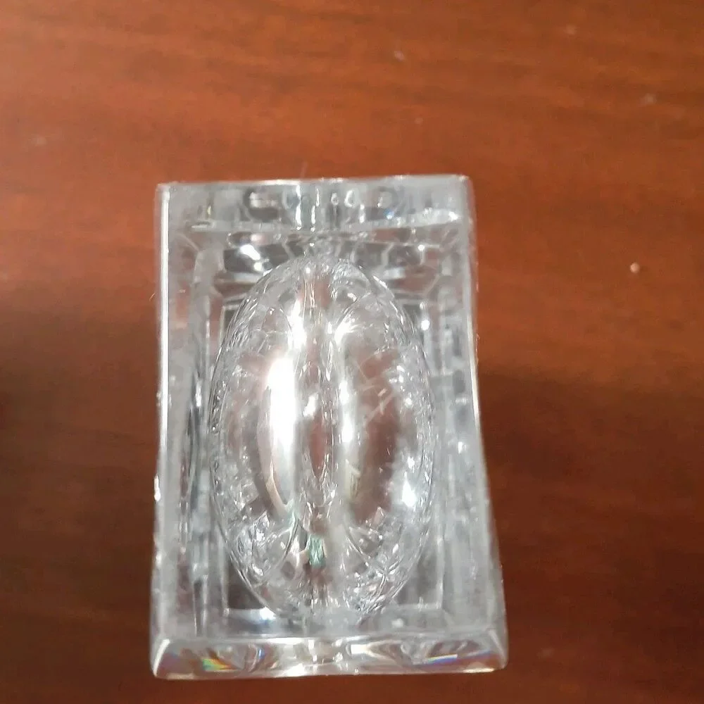 Heavy lead Crystal Bud Vase blocky Rectangular Shape glass flower vase block